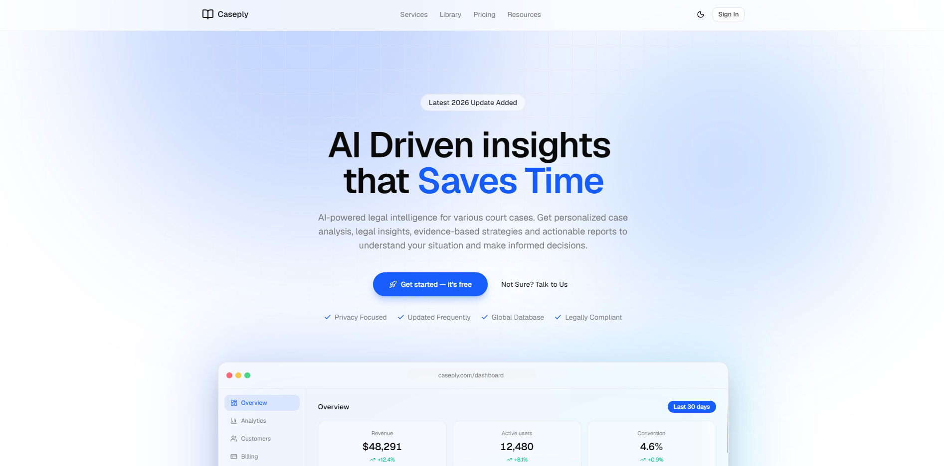 Caseply landing page preview